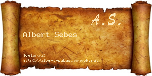 Albert Sebes névjegykártya